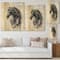 Designart - Portrait of Friesian Horse With Long Manes - Farmhouse Print on Natural Pine Wood